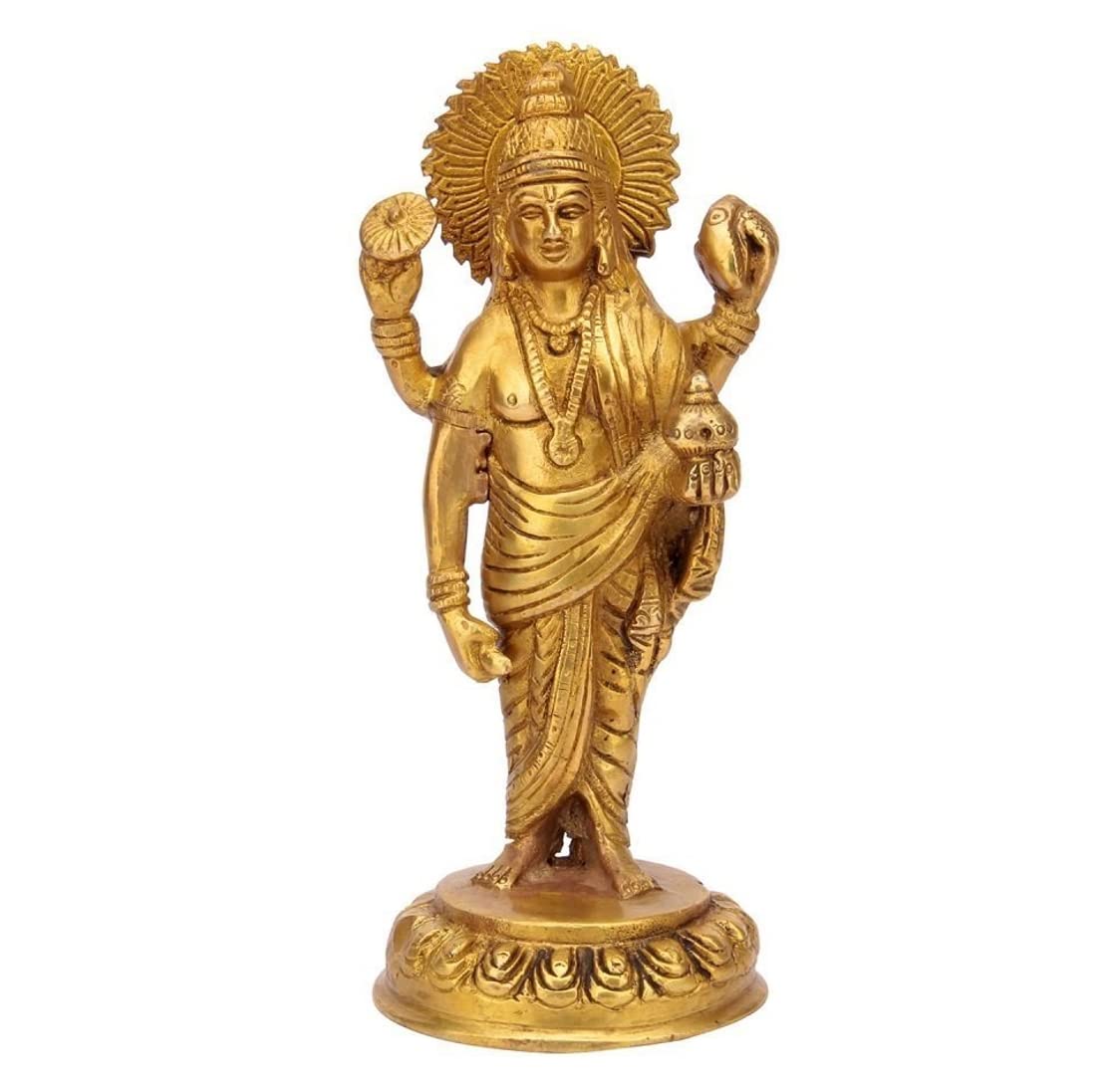 Lord Dhanvantri Brass Statue God of Ayurveda/Medicine Idol